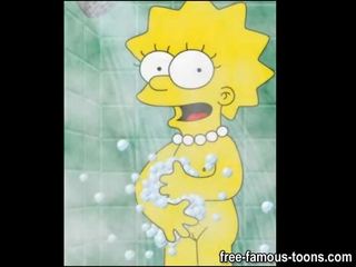 Lisa simpson dildos herself and squirts all over the place