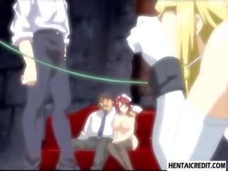 Tied up hentai blondie gets tortured and fucked