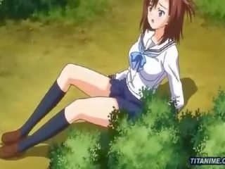 Schoolgirl loving outdoor action