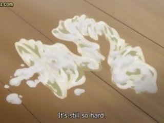 Herlig anime stuepike gir muntlig og ridning kuk