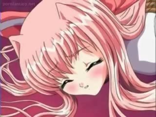 Abgekettet anime mieze wird anal spielzeug