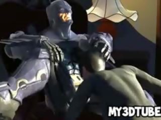 Hot 3D Catwoman Sucks On Batmans Rock Hard Cock