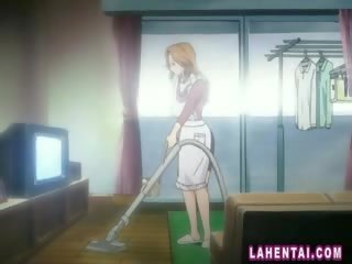 Kimainen anime kotiäiti masturboimassa