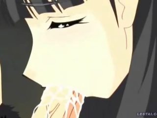 Drobounký hentai anime fena připoutaný a vrazil