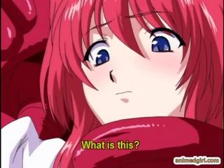 Si rambut merah anime panas menggerudi allhole oleh tentacles
