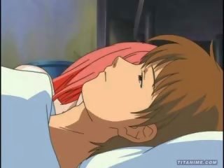 Söpö hentai anime sänky hotties naulattu nastily