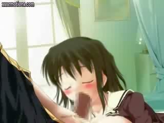 Hentai gets penetrated with mainan