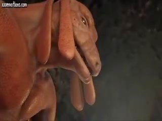 Tied up animated gets masturbated