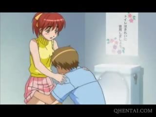 Hentai adolescentes teniendo sexo en público lavabo