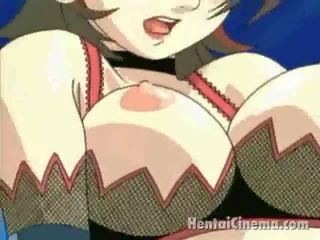 Merah berambut anime vixen dalam panas lingeria mendapat merah jambu nipps mengusik oleh beliau teman lelaki