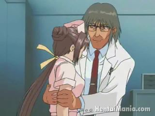 Sierlijk anime verpleegster krijgen groot kannen geplaagd en nat barst humped door de geil dokter