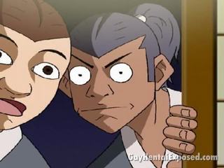 I pavlerë anime homoseksual duke pasur një i ndyrë samurai fantazi