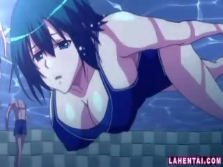 Hentai babeh in swimsuit gangbanged