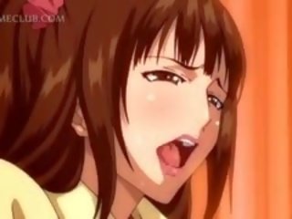3d anime meisje krijgt poesje geneukt onder het rokje in bed